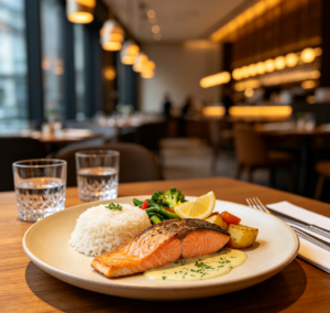 Pan-Seared Salmon & Rice Set